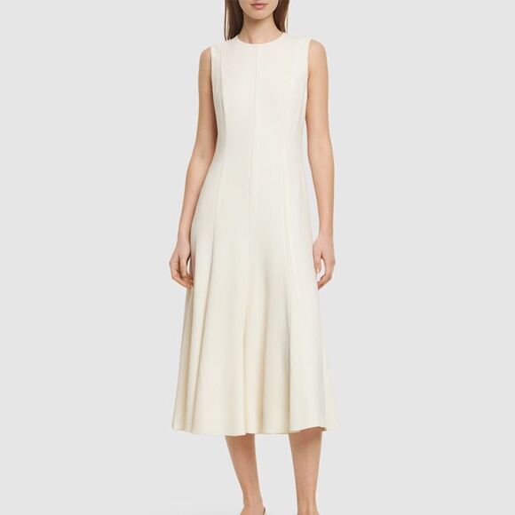 Theory NWT Sleeveless crepe midi dress in Rice Size 2 - Picture 2 of 8